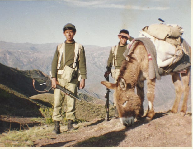 Gavilán as a teenaged soldier aged approximately 15 or 16.