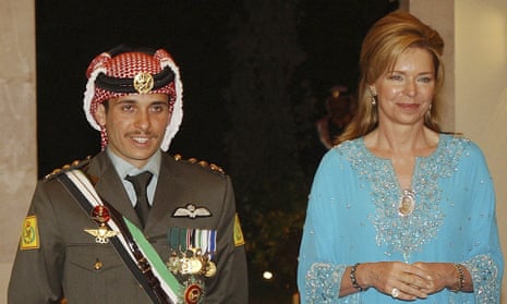 Jordan’s Prince Hamzah, left, with his mother Queen Noor.