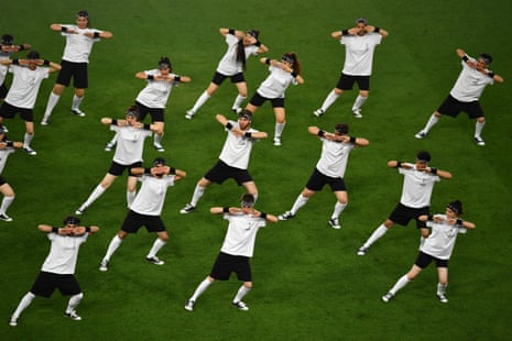 Dancers perform prior to the Europa League final.