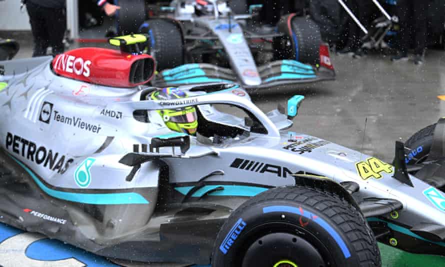 Lewis Hamilton in the pits in Montreal