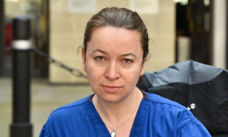 Rachel Clarke taking part in a sit-in outside the Department of Health, London, in 2016.