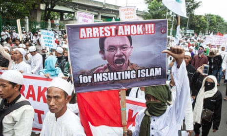 A protest by hardline Muslims against Chinese-Indonesian governor Ahok this month turned violent.