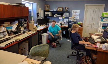 Kimberly Troup, US director of Christian Friends of Israeli Communities, in her basement office.