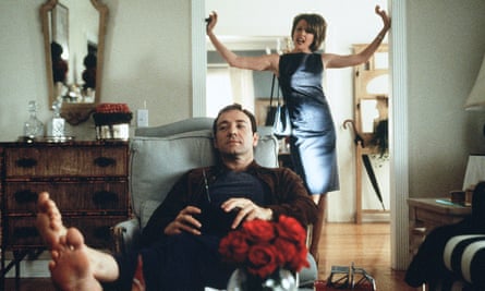 With Kevin Spacey in American Beauty.