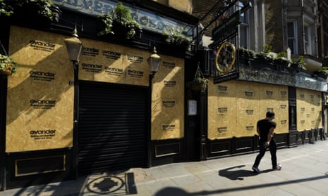 A boarded-up pub in London, 9 April 2020: ‘Exceptionalism lies behind the assumption that there was something peculiarly unnatural in expecting Brits to obey drastic restrictions.’