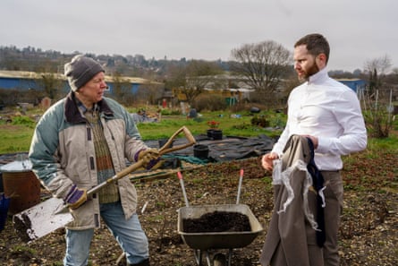 Liam, right, and Steve Pemberton, who puts in a guest appearance, in BBC Three’s Ladhood.
