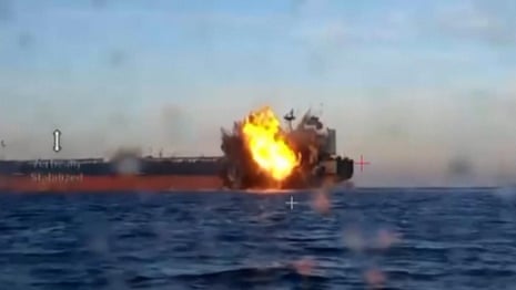 Ukrainian naval drones strike two Russian oil tankers in Black Sea | Ukraine | The Guardian