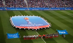 Players of France and Norway have prepared themselves to tie their national anthems.