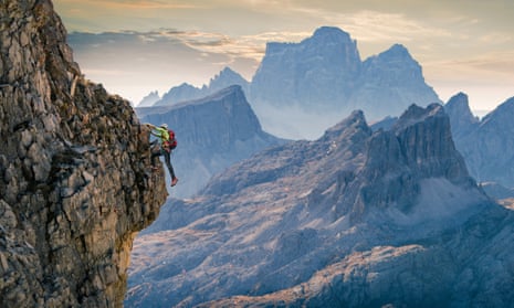 climber in the Dolomites, Italy