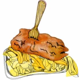 ψάρια και πατατάκια