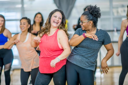 Women dancing in a fitness studio