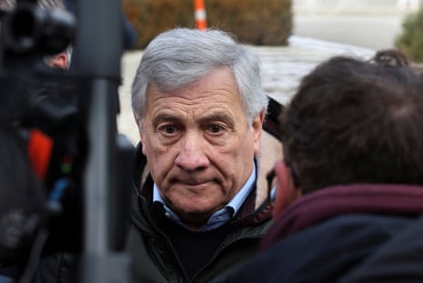 Italy’s foreign minister Antonio Tajani arrives outside the Le Constellation bar