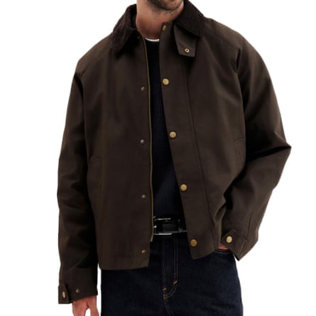 H&M metal detail waxed cotton jacket