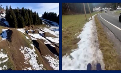 Record high temperatures across Europe leave Alps without snow – video