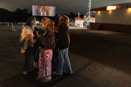 Callie and friends at the drive-in.