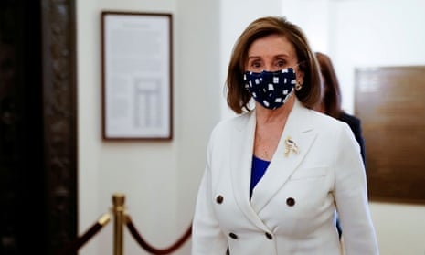 Nancy Pelosi at the Capitol on Wednesday. The passage of the bill would represent Joe Biden’s first legislative victory.