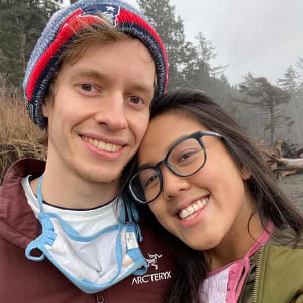 Mal Sary, right, with her partner, James, outdoors.