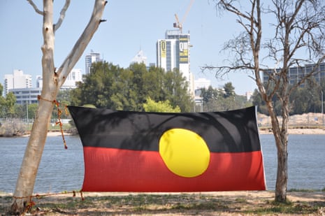 An Aboriginal flag on the Swan river
