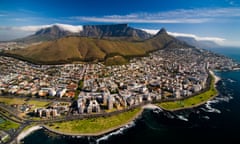 Table Mountain, aerial view, overlooking Cape Town, Western Cape, South Africa, Africa<br>CR42HP Table Mountain, aerial view, overlooking Cape Town, Western Cape, South Africa, Africa