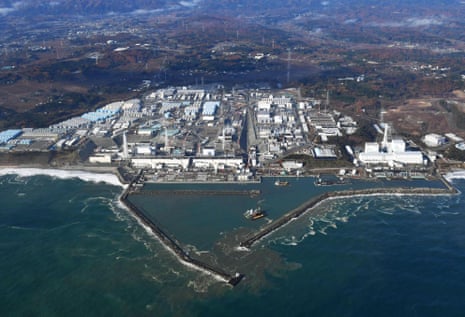 An aerial photo showing Fukushima Dai-ichi nuclear power plant in Okuma today.