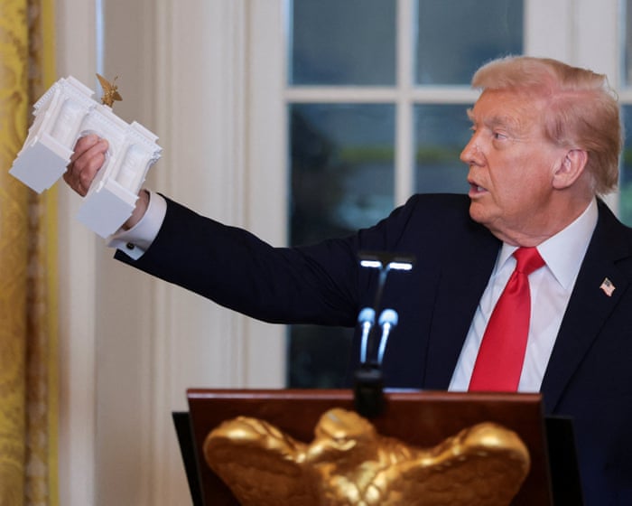 Waving his flag all over the place: Trump adds ‘Arc de Trump’ to presidential renovations