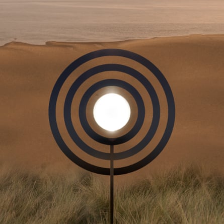 À quoi pourrait ressembler un anneau d'observation pour les œuvres d'art d'Olafur Eliasson sur la plage de Silecroft.