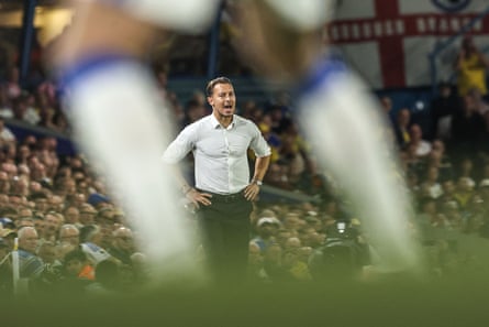 Matthias Jaissle on the touchline against Leeds United