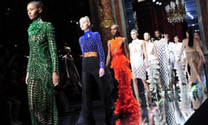 Balmain shows its spring/summer 2016 collection during Paris fashion week.