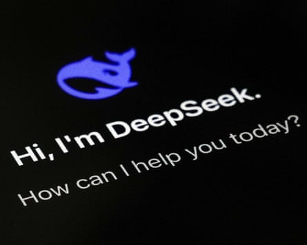 DeepSeek’s welcome page on a smartphone screen.