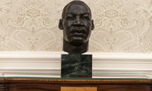 A bust of civil rights leader Martin Luther King Jr.