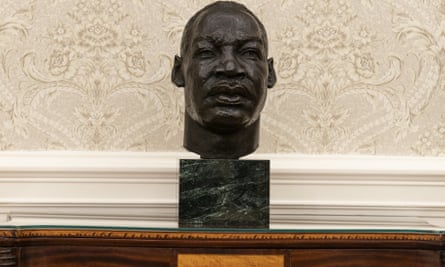 A bust of civil rights leader Martin Luther King Jr.