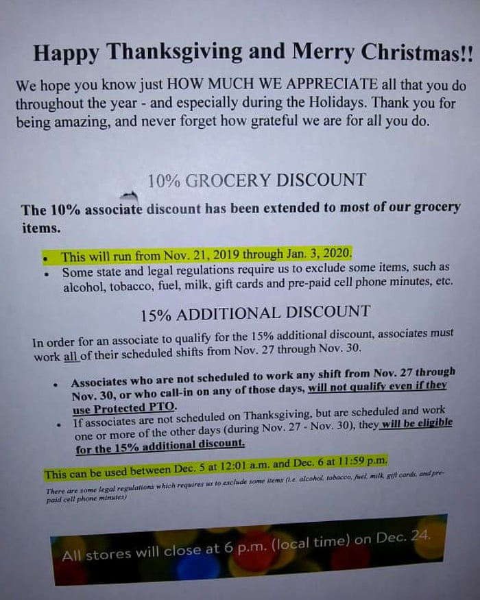 Walmart Offers Thanksgiving Workers Measly Discount In Place Of