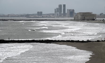 Waves crash on the shore of the Gulf of Mexico, which Donald Trump has decreed should be called the Gulf of America, in Boca del RÃo, Veracruz state, Mexico.