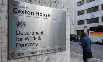 Sign outside Caxton House at the Department for Work and Pensions (DWP), on Tothill Street, London, UK<br>KCE20H Sign outside Caxton House at the Department for Work and Pensions (DWP), on Tothill Street, London, UK