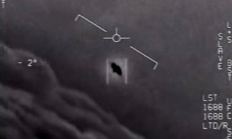 This file video grab image shows part of an unclassified video taken by US navy pilots showing interactions with ‘unidentified aerial phenomena’.