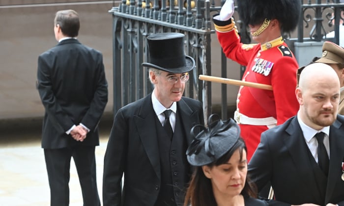Business Secretary Jacob Rees-Mogg at the funeral service of Queen Elizabeth II at Westminster Abbey on Monday.