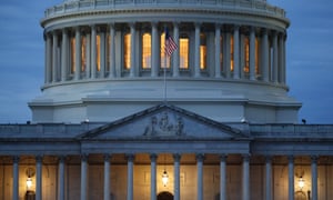 The Capitol dome at dusk in Washington, the day before Senate resumed.