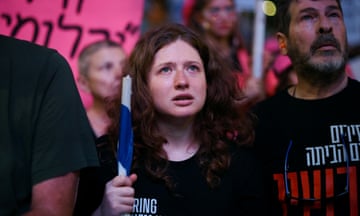 Protesters in Tel Aviv, Israel, on 25 May 2024.