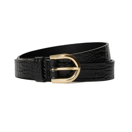 Jigsaw croc effect leather belt