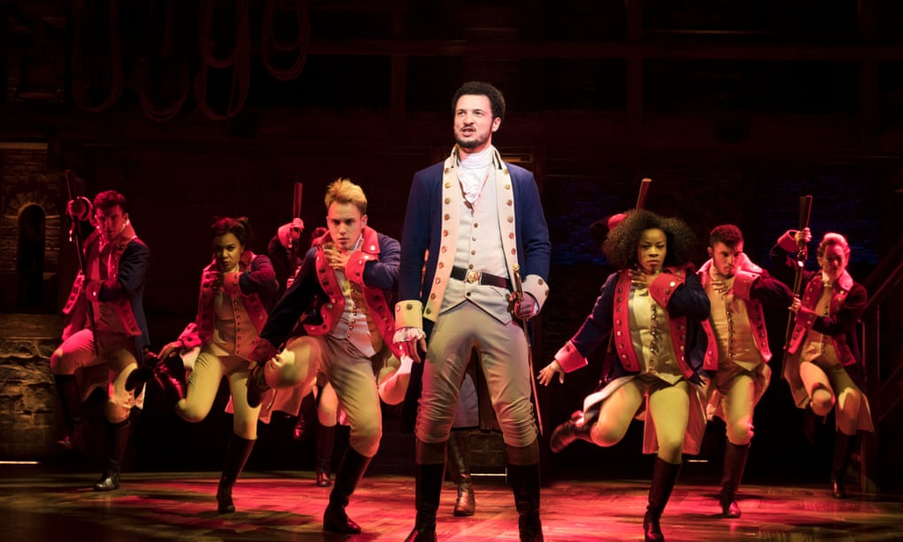 ‘Son of a whore and a Scotsman’ … Jamael Westman as Alexander Hamilton with the West End cast in Hamilton. 