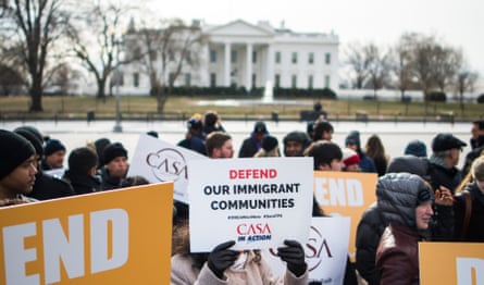 A protest near the White House over US immigration policies.