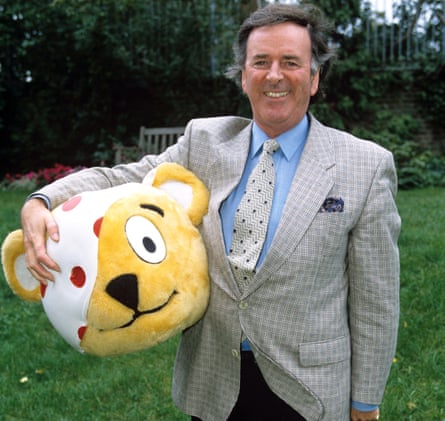Terry Wogan pictured with Pudsey Bear of Children in Need in 1995