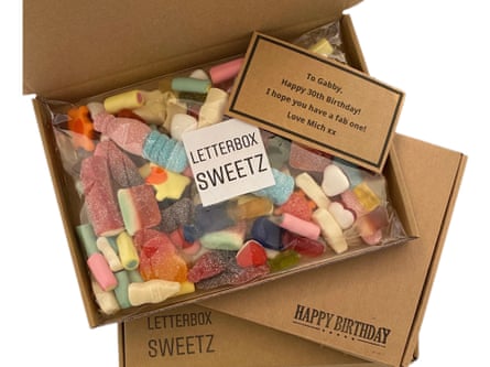 Box of sweets with personalised message