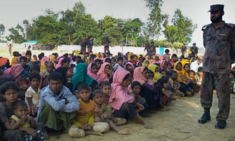 Rohingya Muslims from Myanmar, who tried to cross the Naf river into Bangladesh to escape sectarian violence.