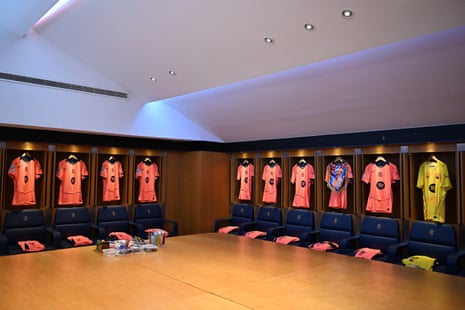 The Barcelona dressing room at Parc des Princes