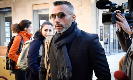 Franck Colin, a former bodyguard turned businessman, arrives at court in Aix-en-Provence