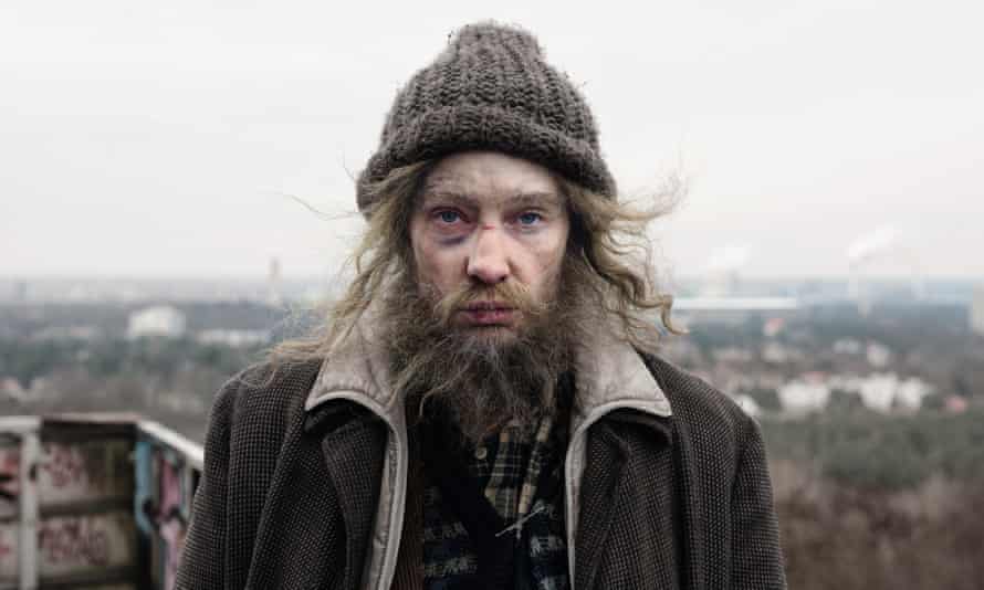 Blanchett as a homeless man in Manifesto