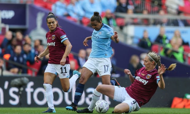 Nikita Parris in action for Manchester City in this year’s FA Cup final against West Ham.