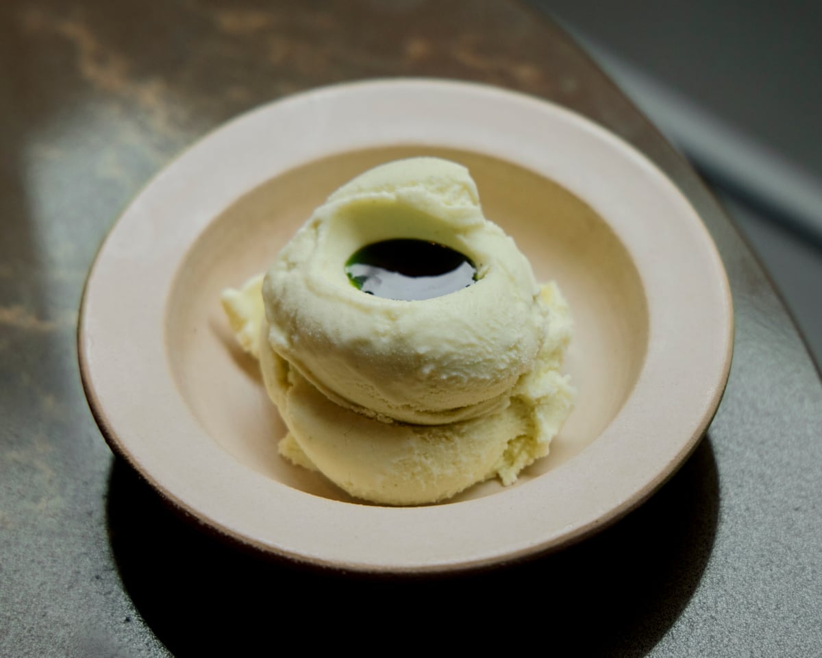 ‘Don’t skimp’ on the mint mastic ice-cream at Kid in London’s Soho.