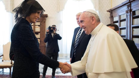 Pope looks glum after Vatican meeting with Donald Trump | Donald Trump | The Guardian Pope looks glum after Vatican meeting with Donald Trump | Donald Trump | The Guardian